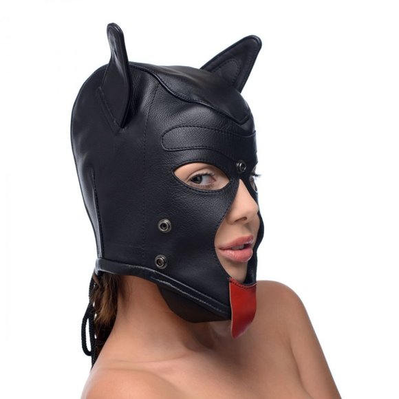 Strict Leather Puppy Hood with Bendable Ears - Picture 3 of 4